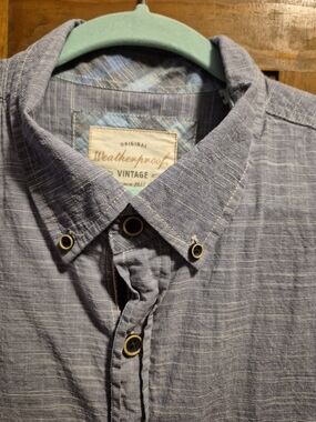 Weatherproof VINTAGE Men’s Blue Button-Down Shirt since 1948